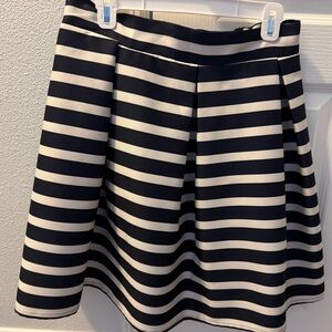 Chicwish Navy and White A-Line Skirt